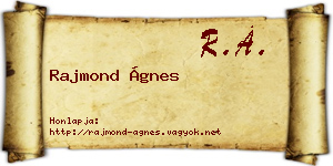 Rajmond Ágnes névjegykártya